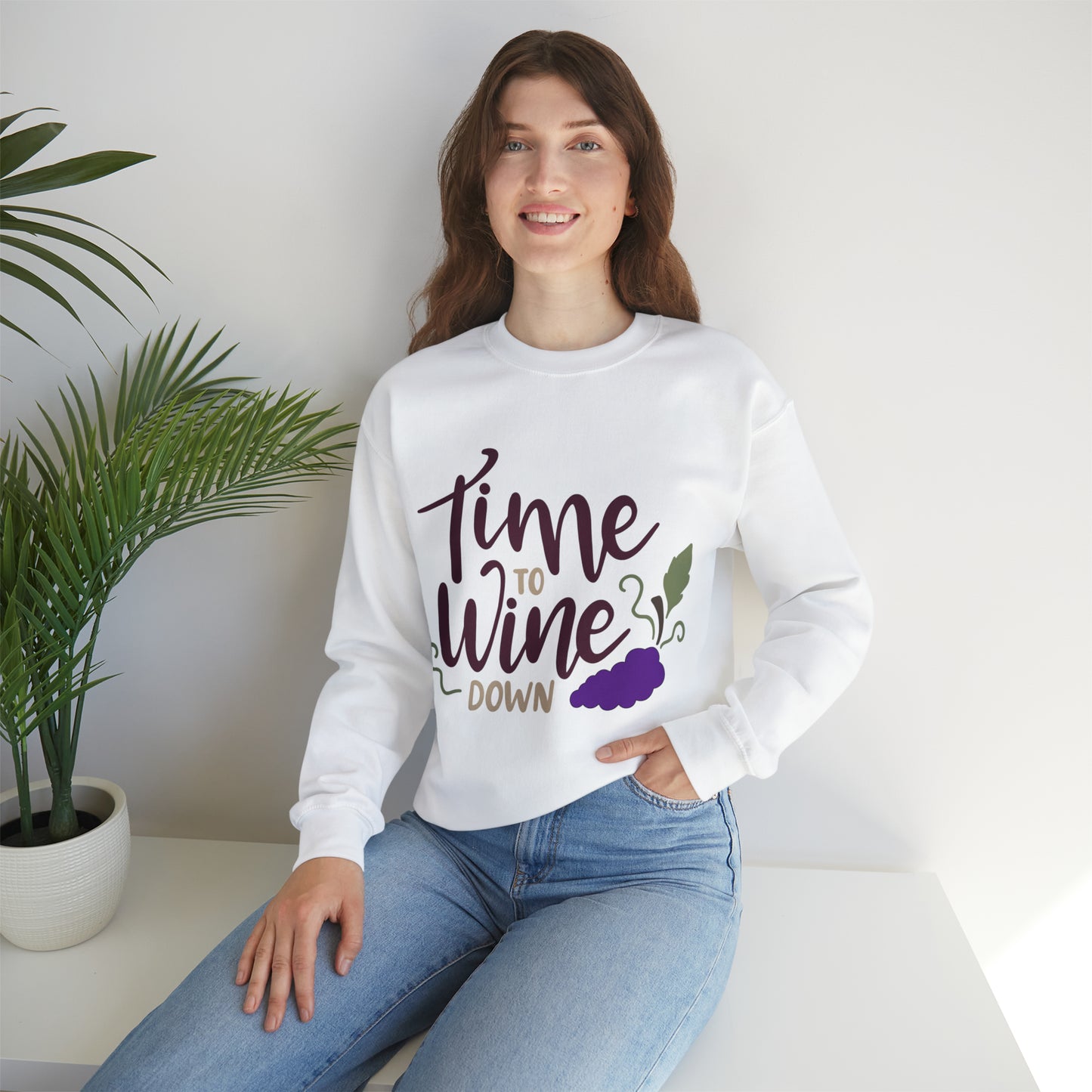 Time_to_wine_down Crewneck Sweatshirt