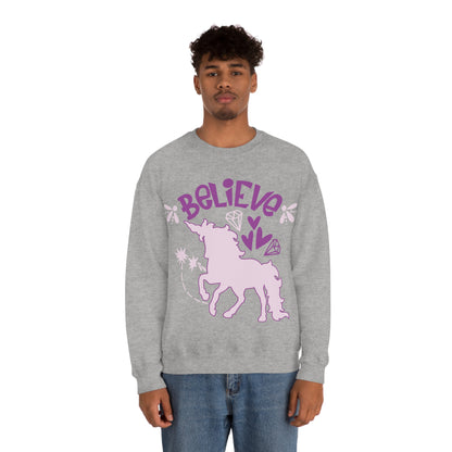 Unicorns_Believe Crewneck Sweatshirt