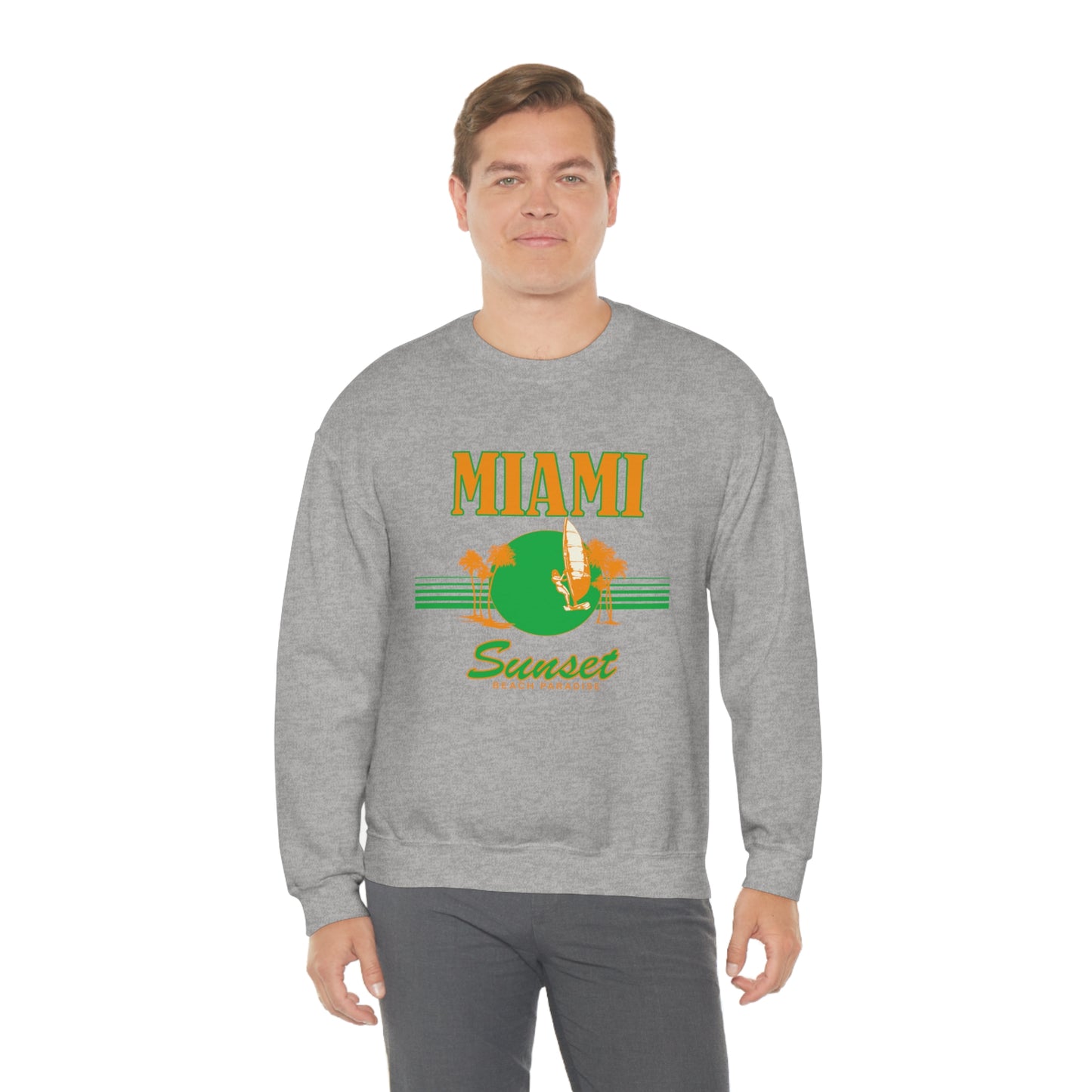 Miami Sunset Beach Paradise Crewneck Sweatshirt