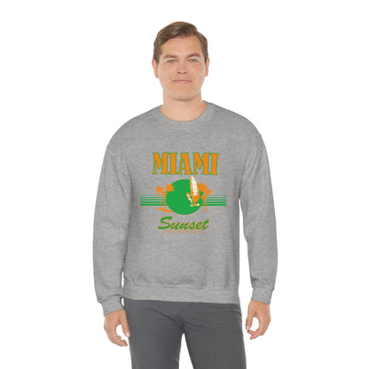 Miami Sunset Beach Paradise Crewneck Sweatshirt