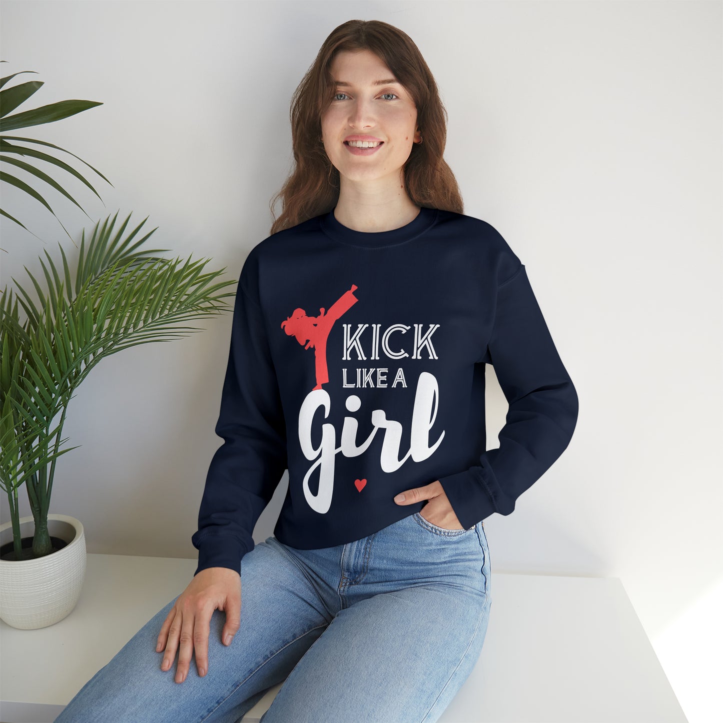 Kick Like A Girl Crewneck Sweatshirt