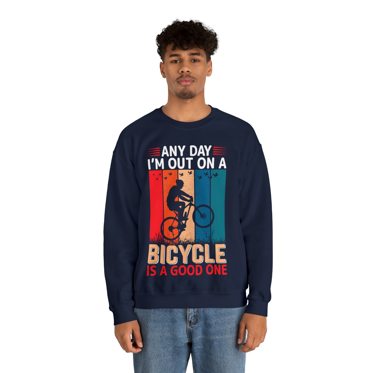 Any day in my bicycle is a good day vintage Crewneck Sweatshirt