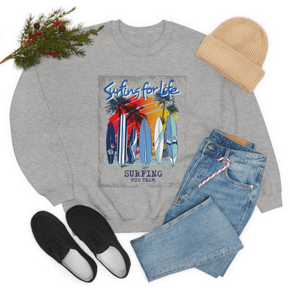 Surfing For Life Crewneck Sweatshirt