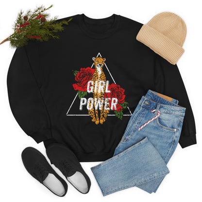 Girl Power Cheetah Edition Crewneck Sweatshirt