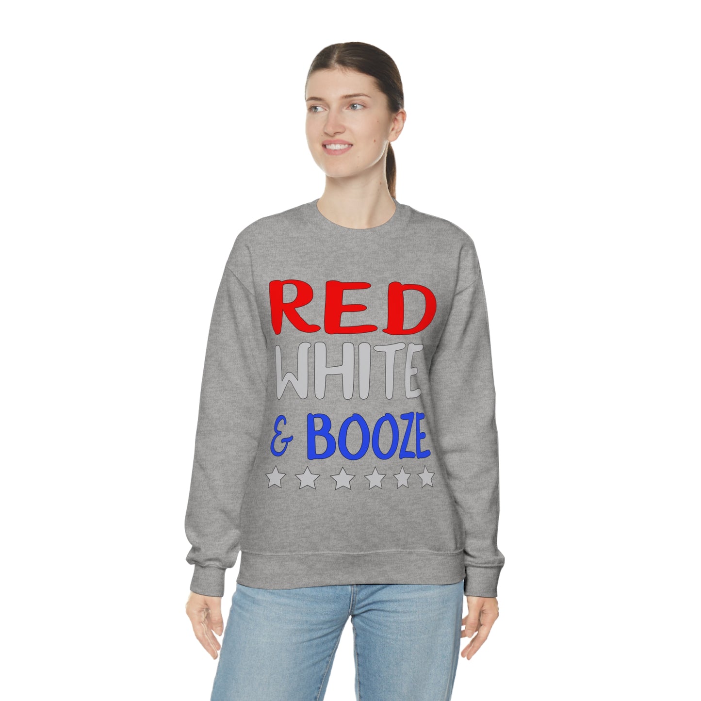 Red  White Booze Crewneck Sweatshirt