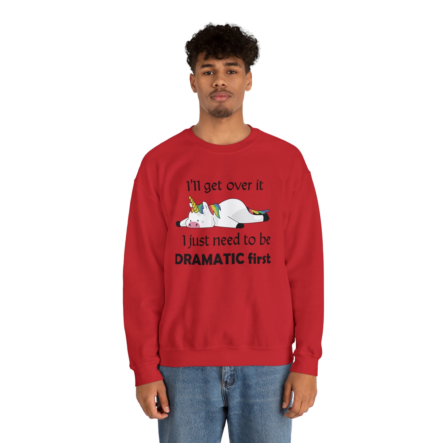 Dramatic Unicorn Crewneck Sweatshirt