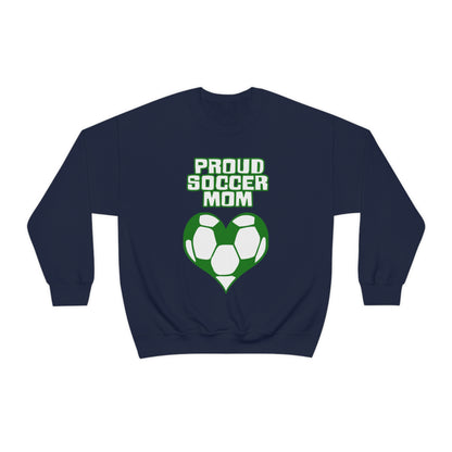 Proud -soccer-mom Heart Crewneck Sweatshirt