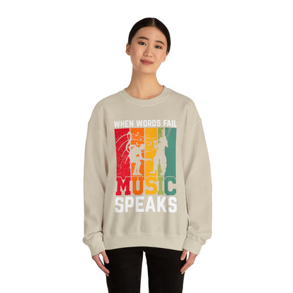 When words fail music speaks vintage Crewneck Sweatshirt