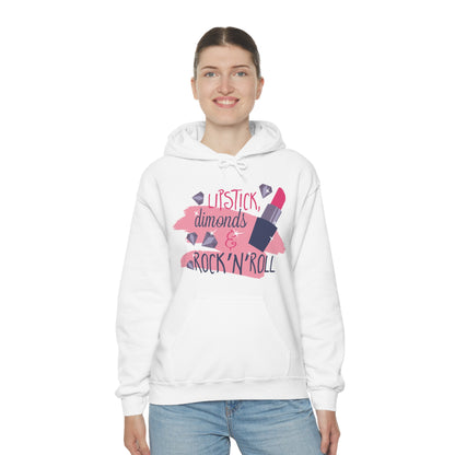 Lipstick-Diamonds and Rock & Roll Hoodie