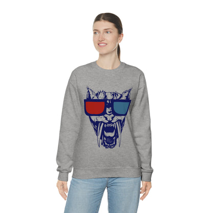 3D Glasses Tiger Crewneck Sweatshirt