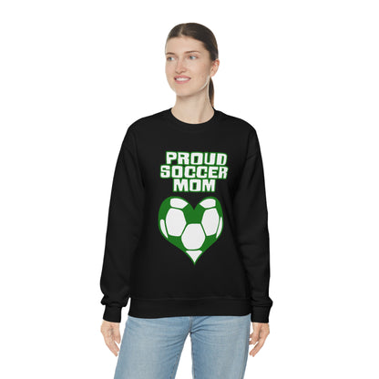 Proud -soccer-mom Heart Crewneck Sweatshirt