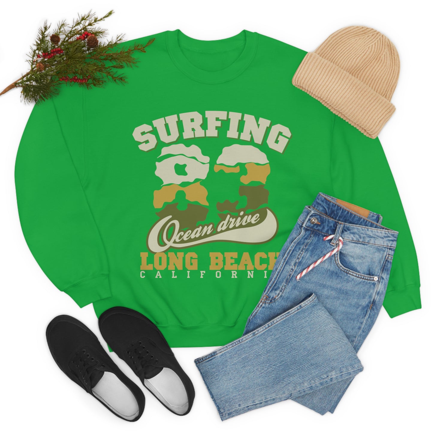 Long Beach Surfing Crewneck Sweatshirt