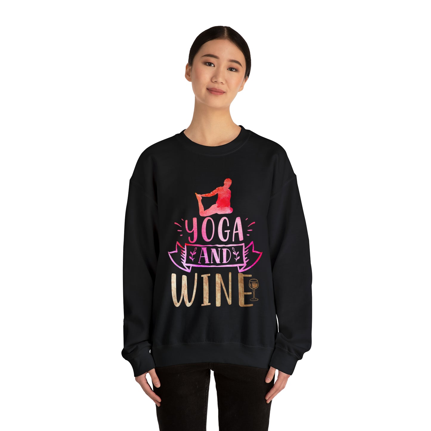 Yoga And Wine Crewneck Sweatshirt