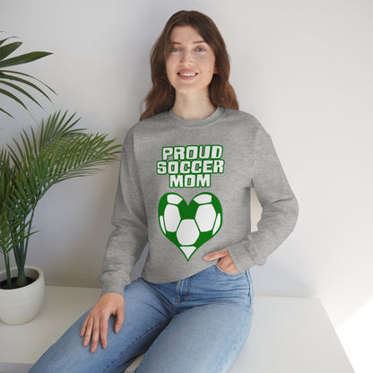 Proud -soccer-mom Heart Crewneck Sweatshirt