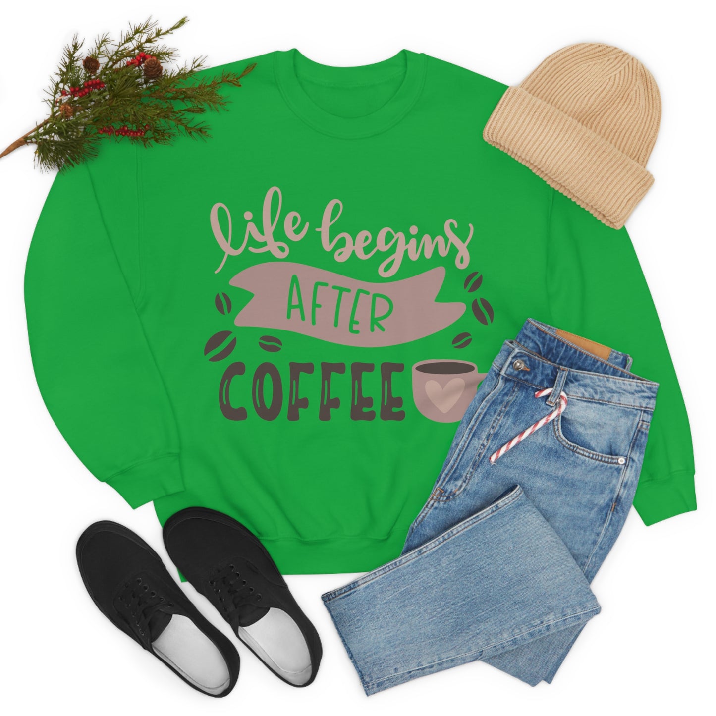 Life_begins_after_coffee Crewneck Sweatshirt