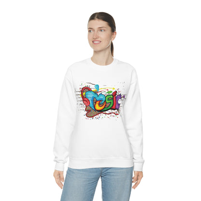 Music colorful graffiti Crewneck Sweatshirt