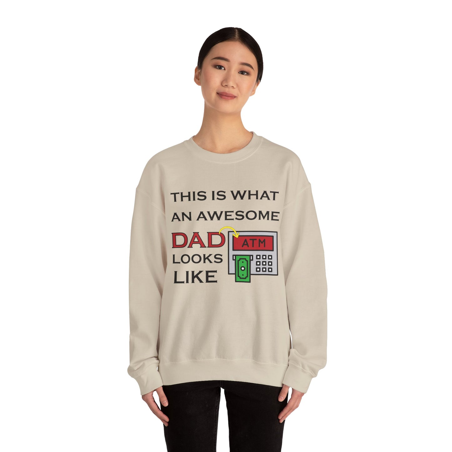 Awesome Dad looks like an ATM Crewneck Sweatshirt