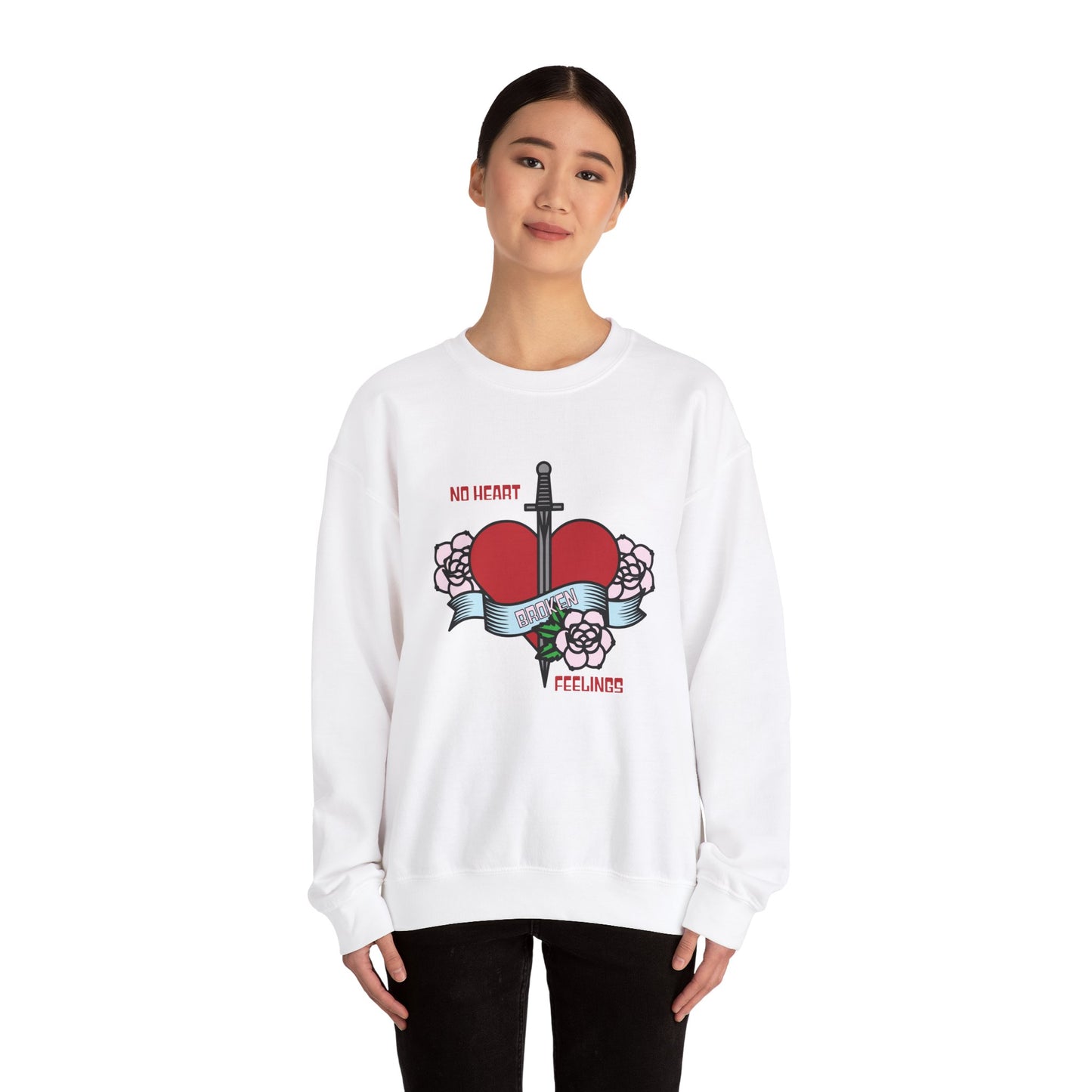 No heart feelings broken heart Crewneck Sweatshirt