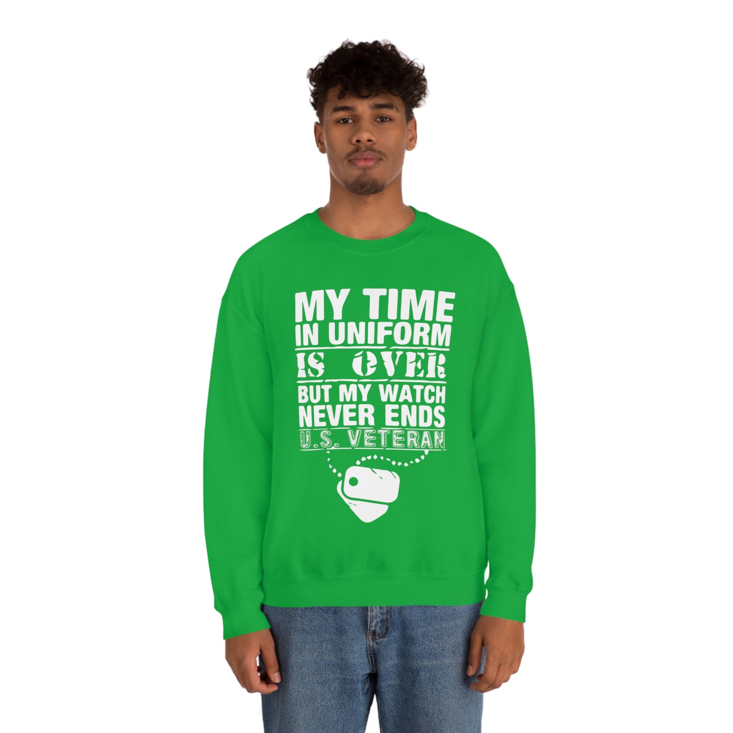 my time in uniform is over Crewneck Sweatshirt