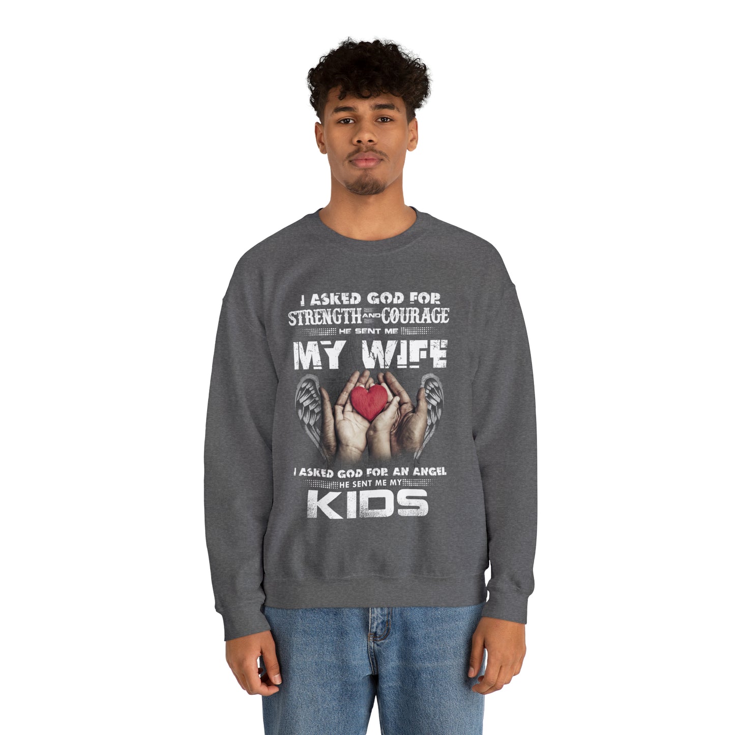 My wife and kids Crewneck Sweatshirt