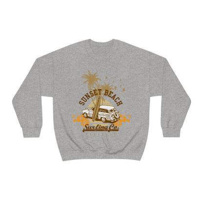 Sunset Beach Surfing Paradise Crewneck Sweatshirt