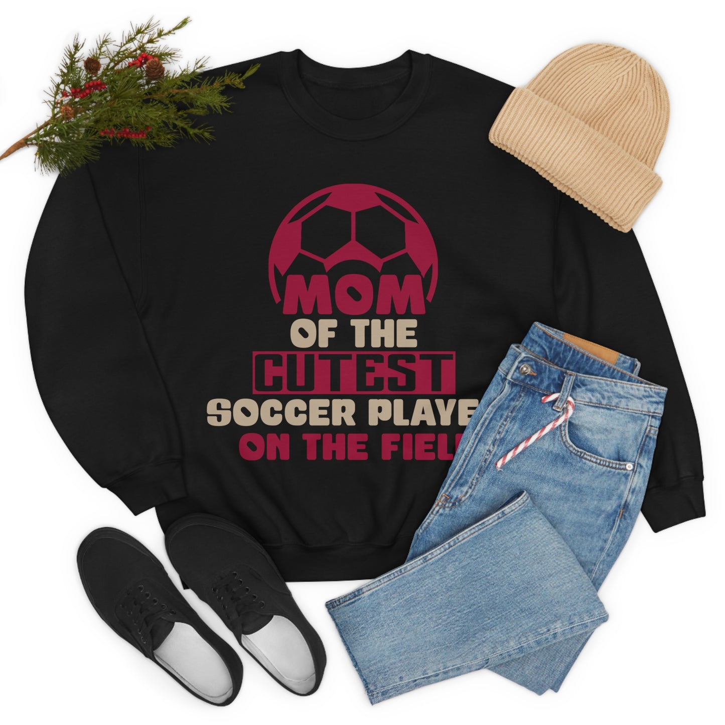 Mom of cutest soccer player Crewneck Sweatshirt