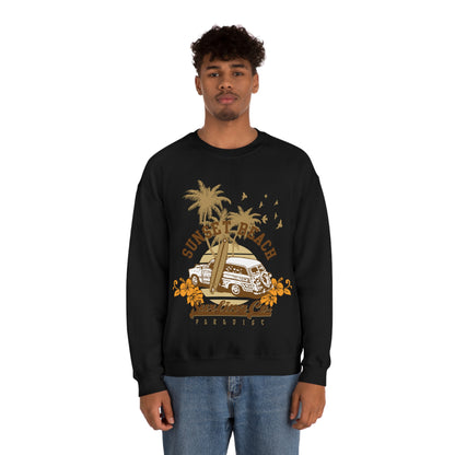 Sunset Beach Surfing Paradise Crewneck Sweatshirt