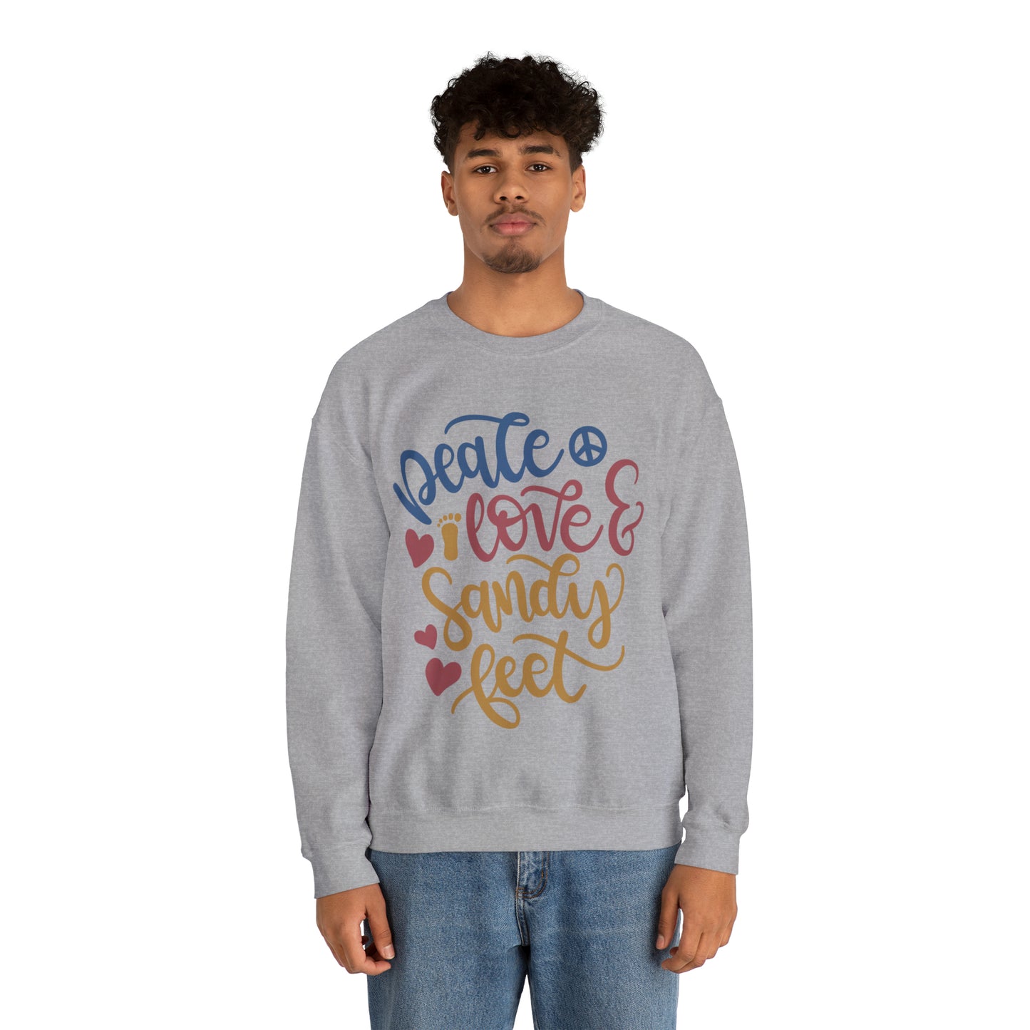 Peace_love_and_sandy_feet Crewneck Sweatshirt