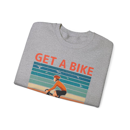 Get a bike and get a life vintage Crewneck Sweatshirt