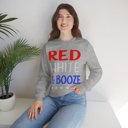 Red  White Booze Crewneck Sweatshirt