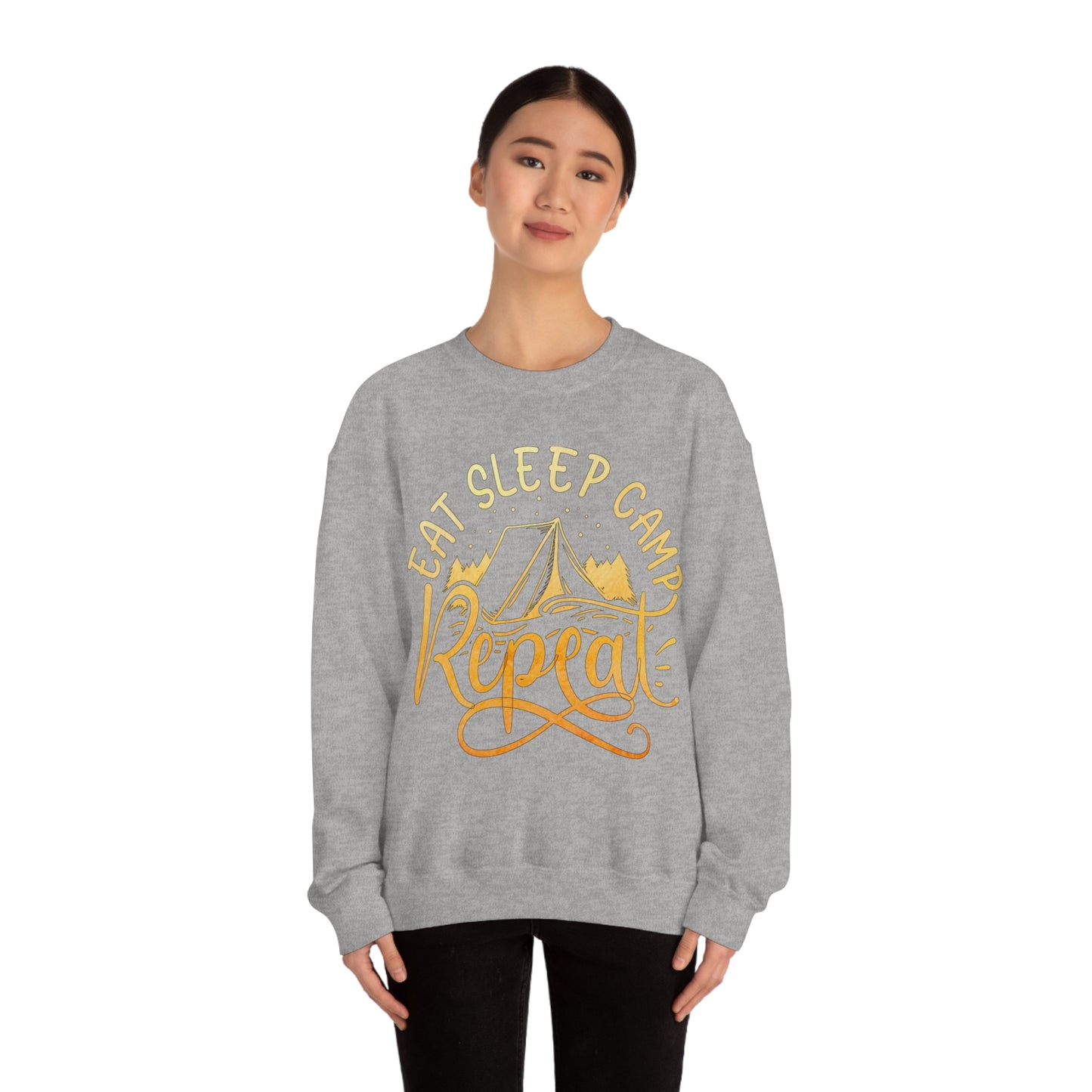 Eat Sleep Camp Repeat Crewneck Sweatshirt