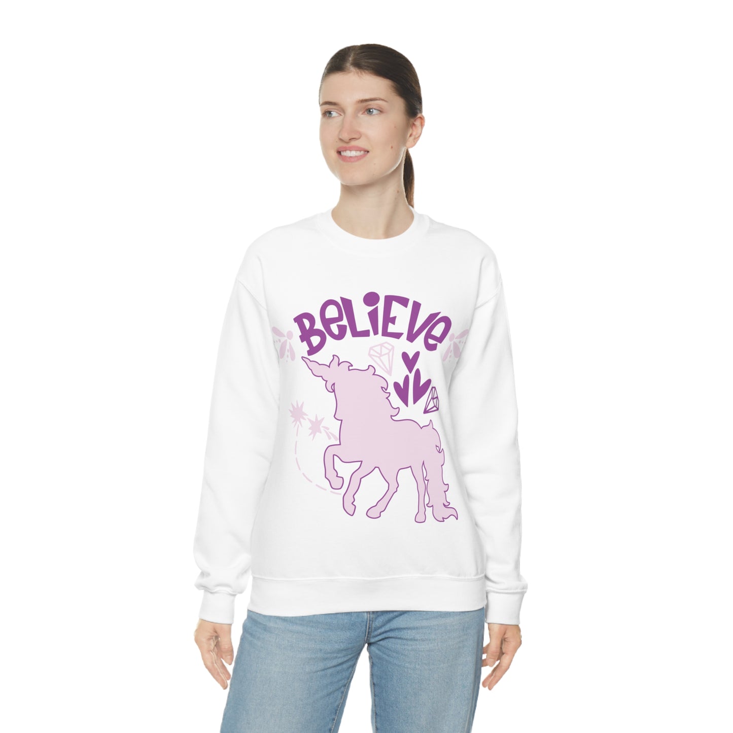 Unicorns_Believe Crewneck Sweatshirt