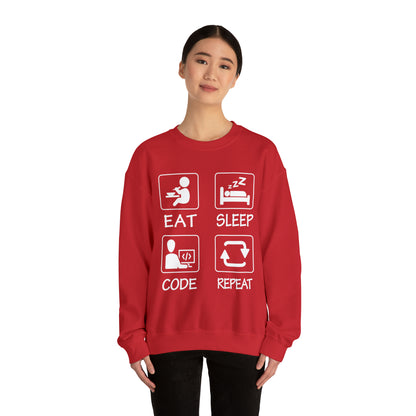 Eat sleep Code Repeat Crewneck Sweatshirt