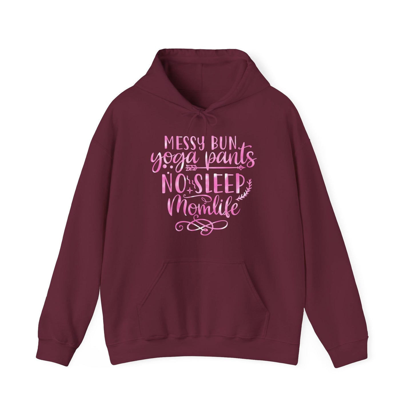 Messy bun yoga pants no sleep mom life Hoodie