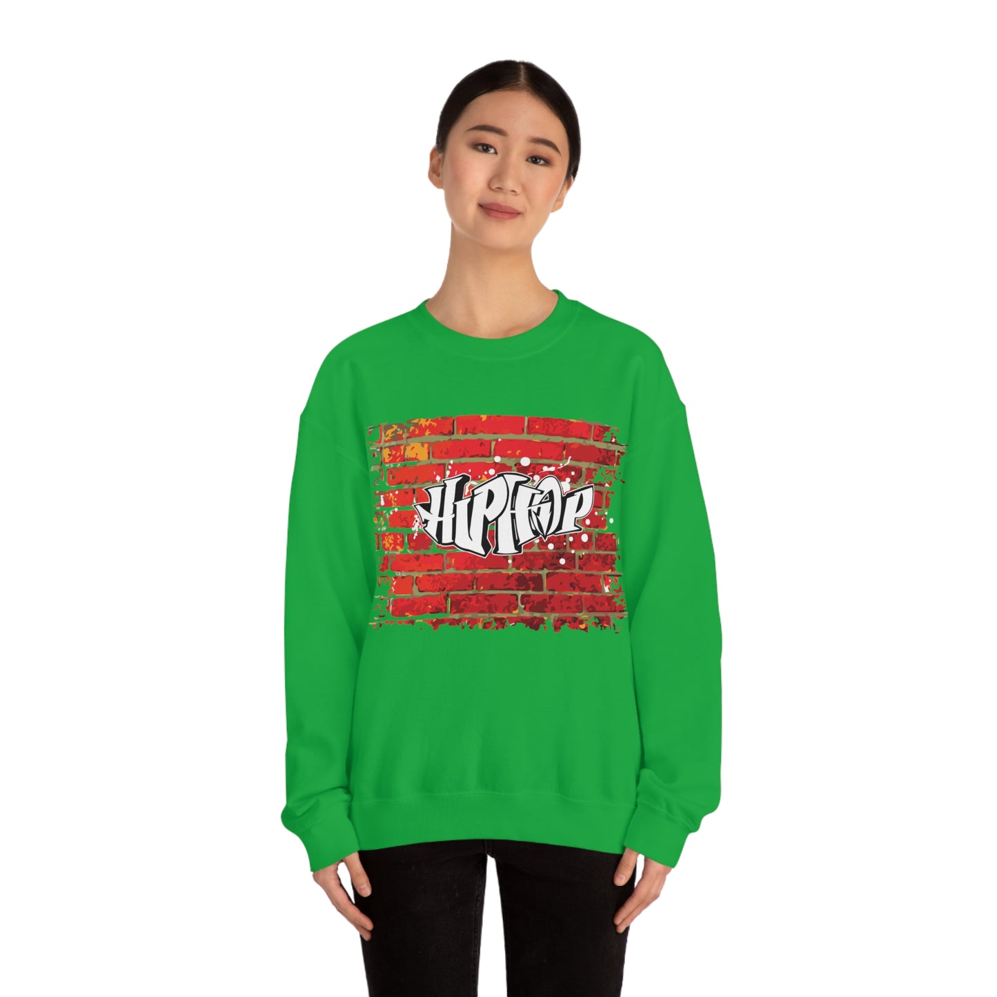 Hip Hop graffiti on the wall Crewneck Sweatshirt