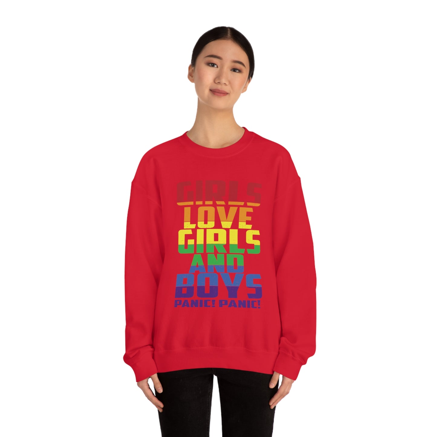 Girls Love Girls and Boys Crewneck Sweatshirt