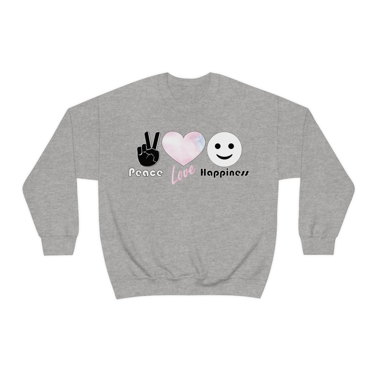 Peace-Love-Happiness Crewneck Sweatshirt