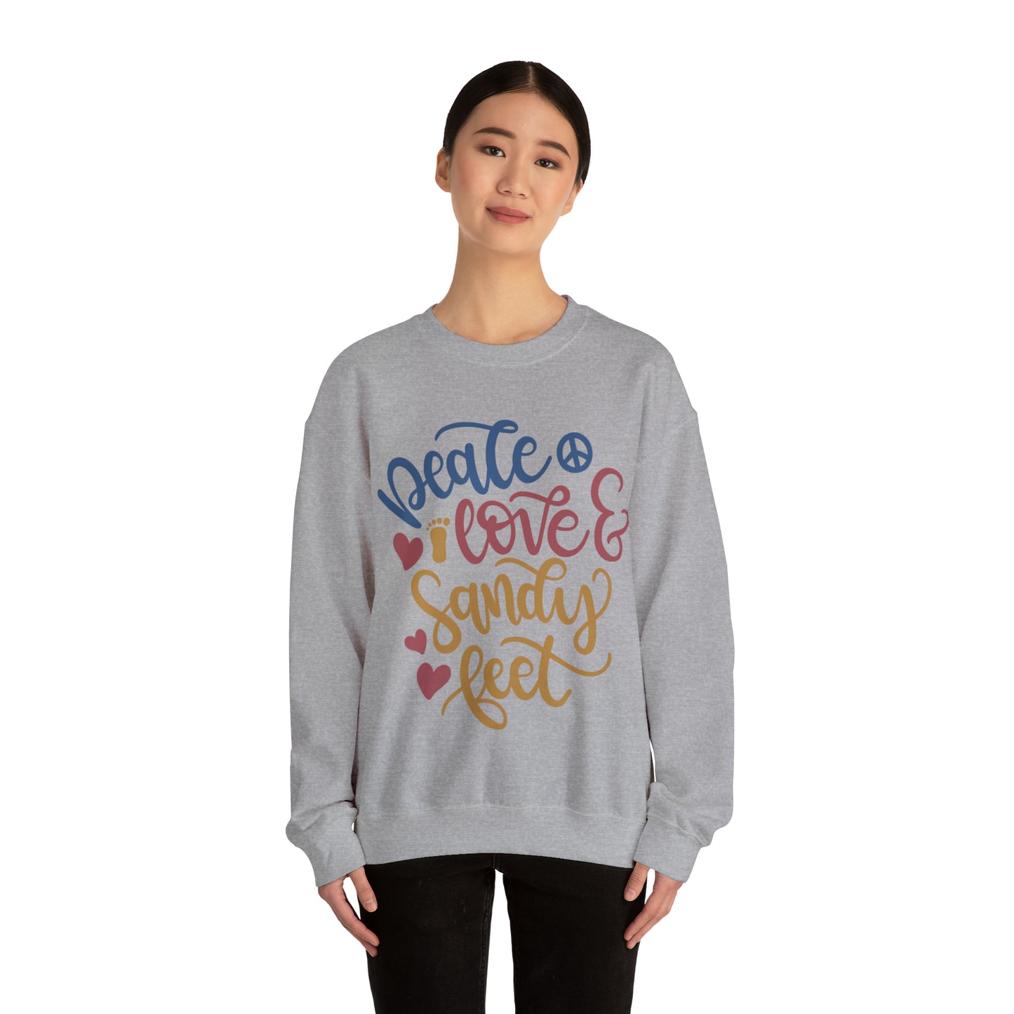 Peace_love_and_sandy_feet Crewneck Sweatshirt