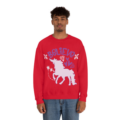 Unicorns_Believe Crewneck Sweatshirt