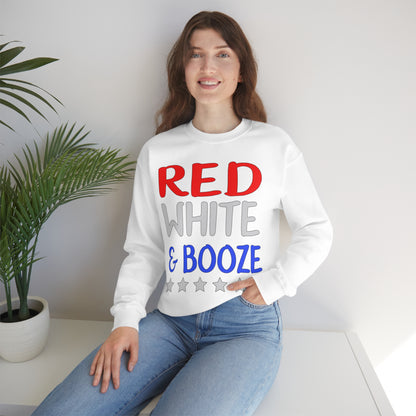 Red  White Booze Crewneck Sweatshirt