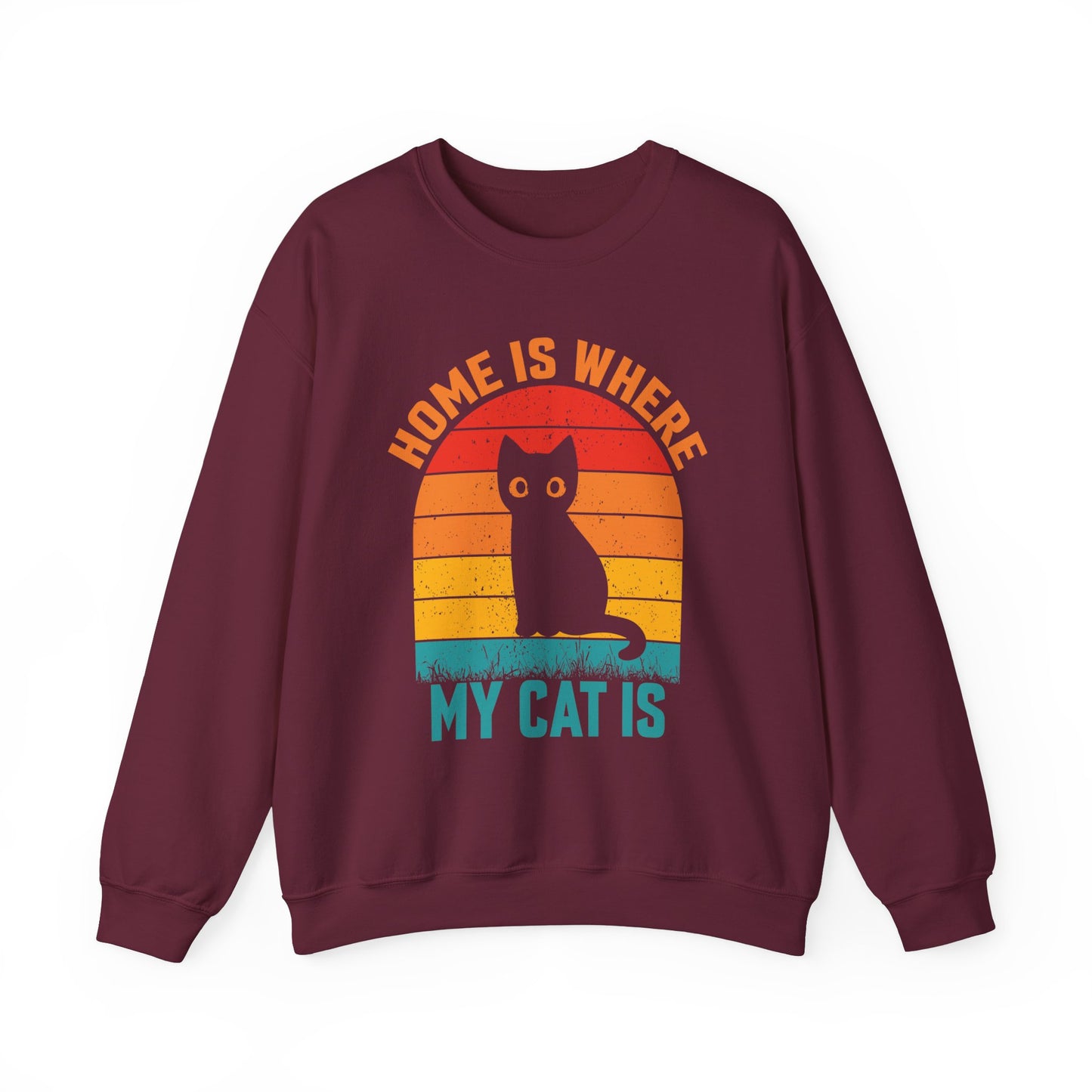 Home is where my cat is vintage Crewneck Sweatshirt