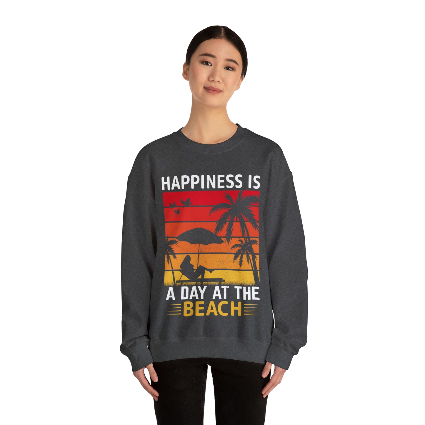 Happiness is at the beach Vintage Crewneck Sweatshirt