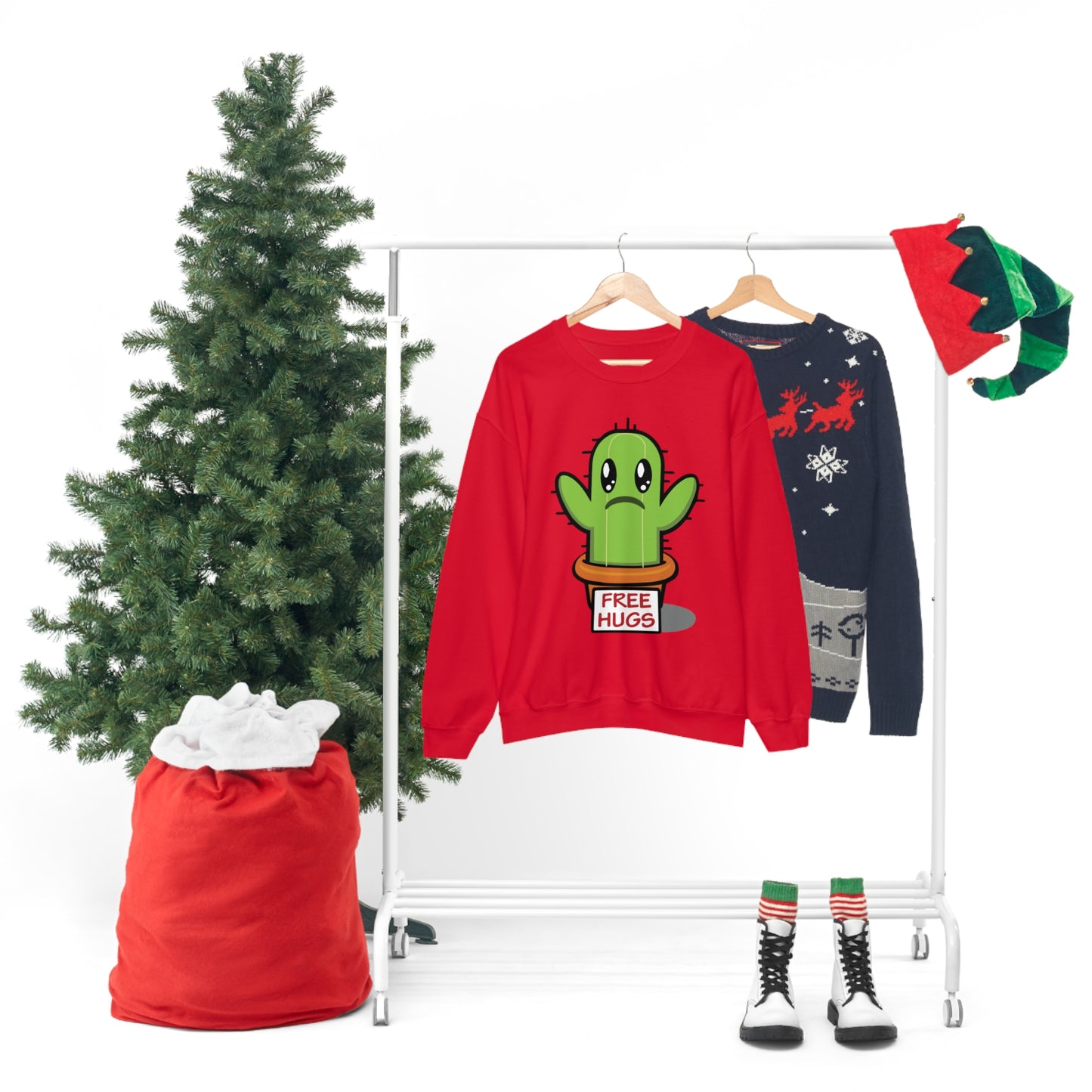 Free hugs sad cactus Crewneck Sweatshirt