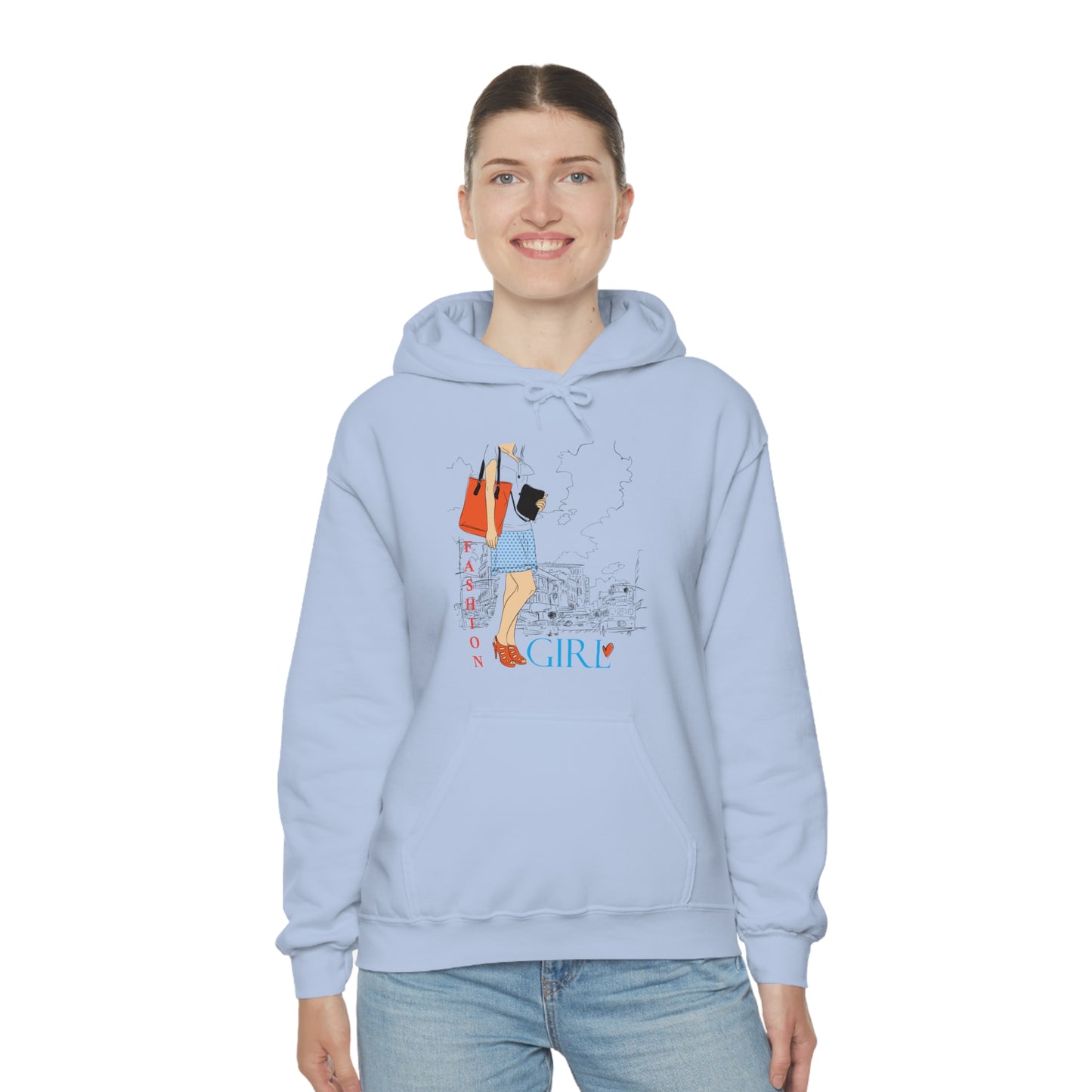 Fashion girl with a bag Hoodie