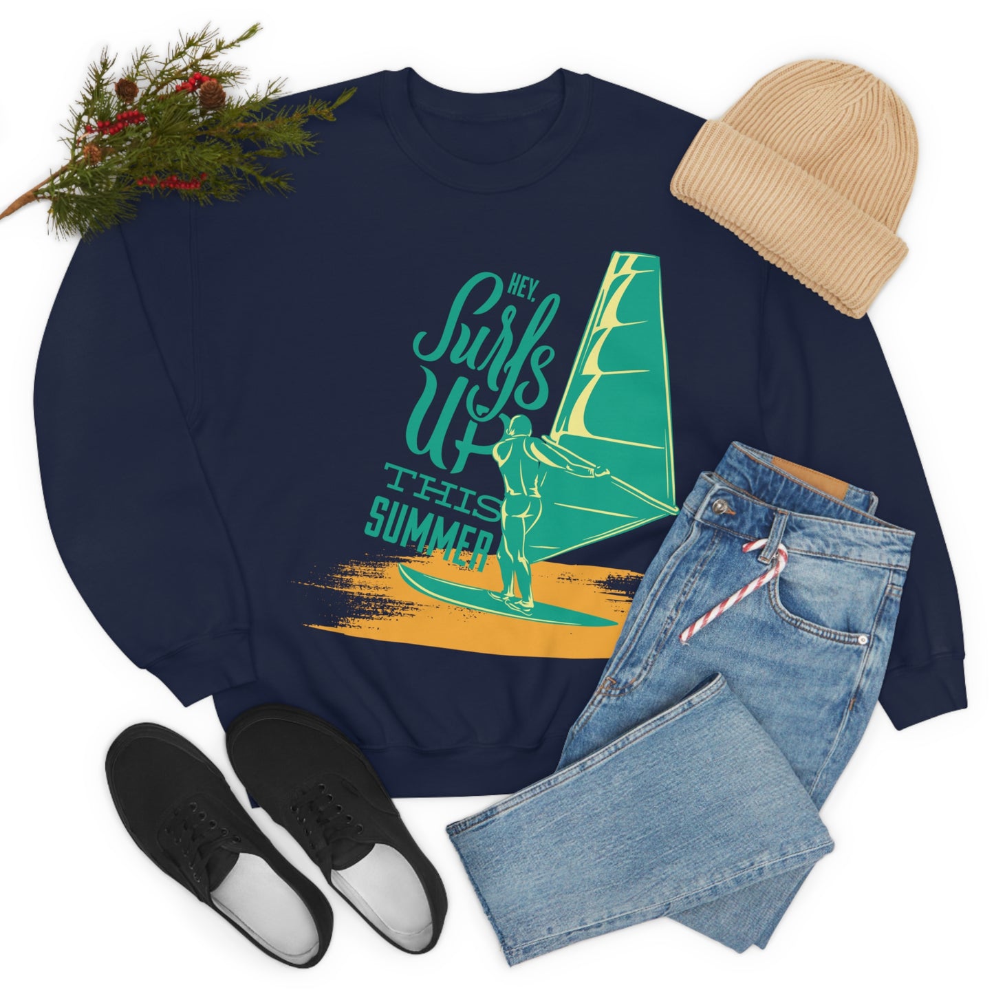 Hey Surfs Up Crewneck Sweatshirt