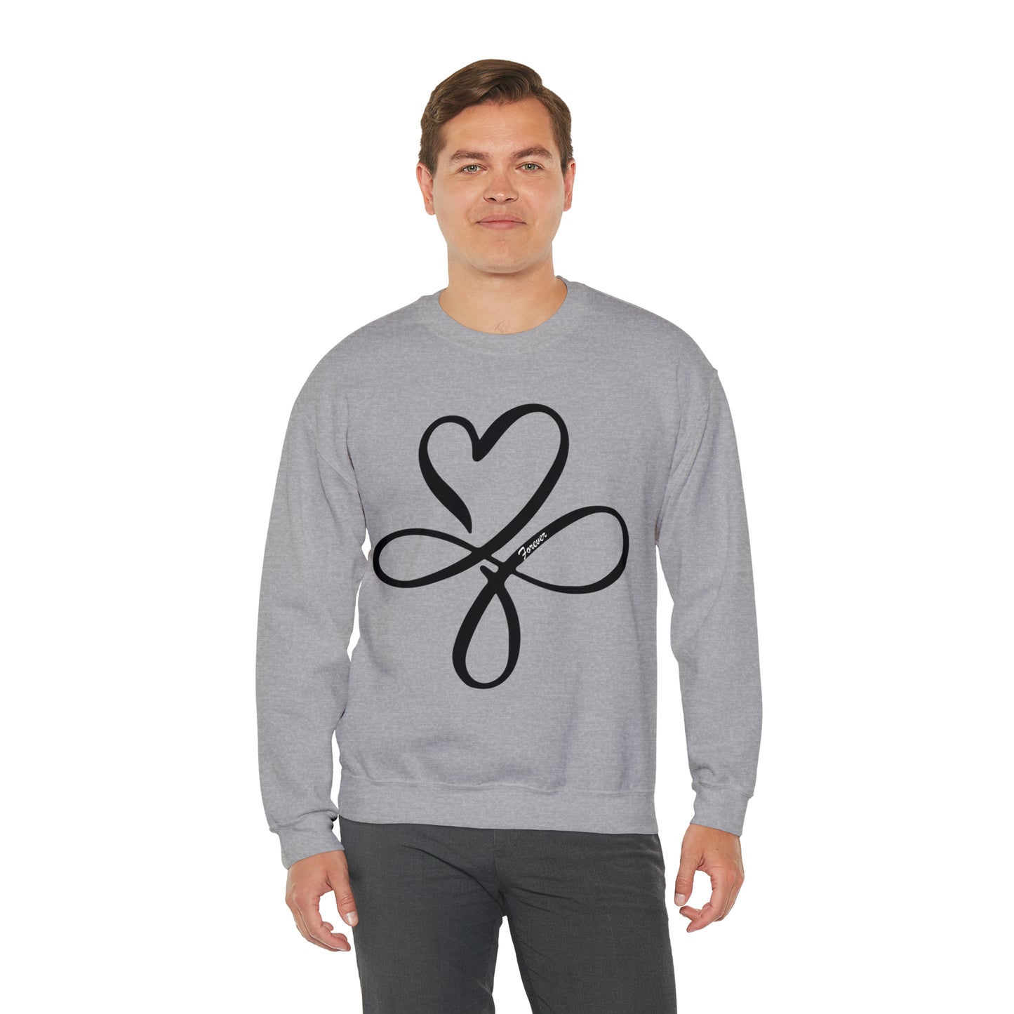 Heart symbol Love Infinity symbol Forever Crewneck Sweatshirt