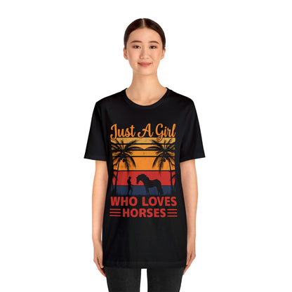 A girl who loves horses vintage T-Shirt