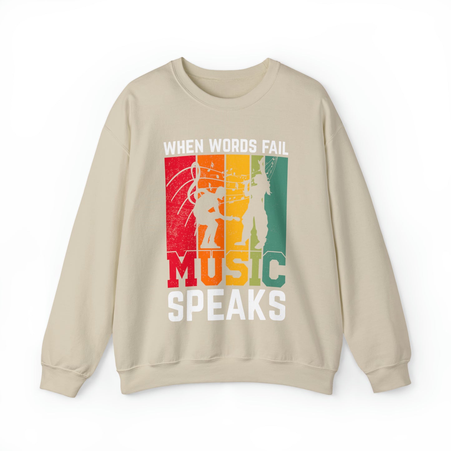 When words fail music speaks vintage Crewneck Sweatshirt