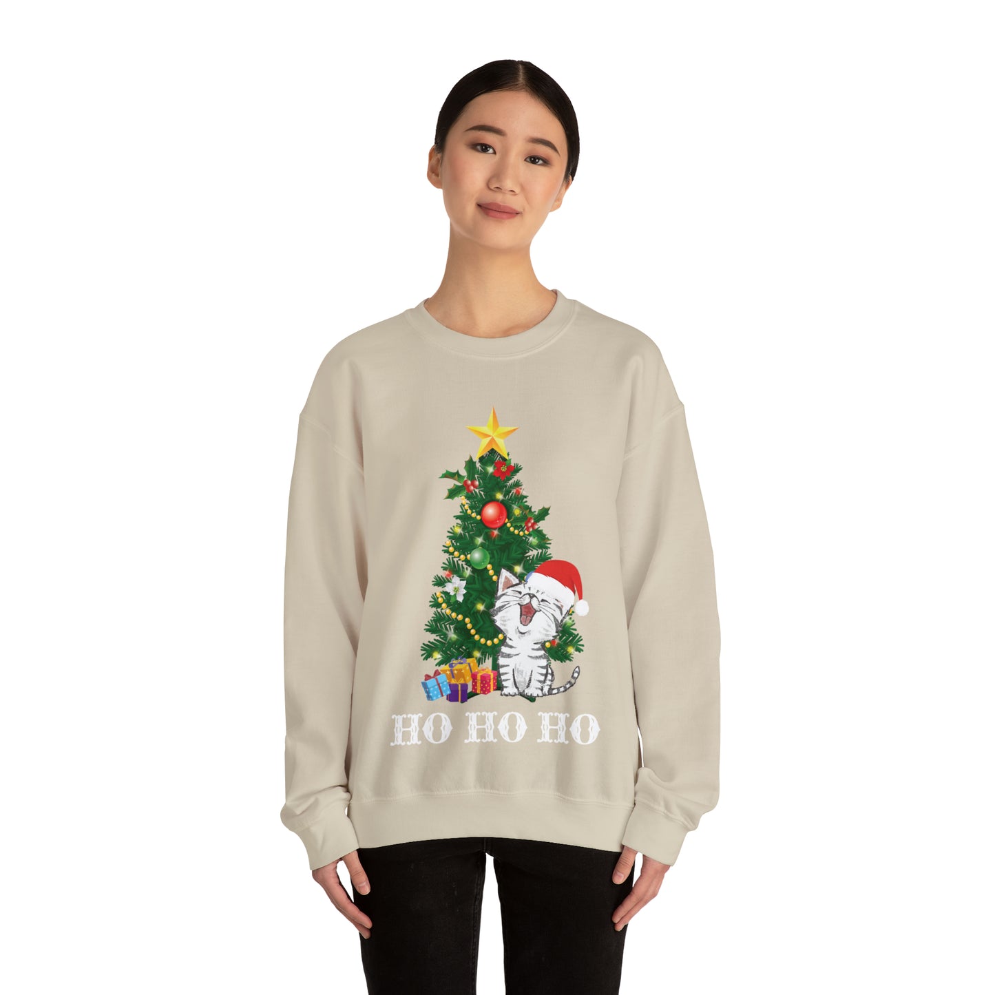 HO HO HO Cat Christmas Crewneck Sweatshirt