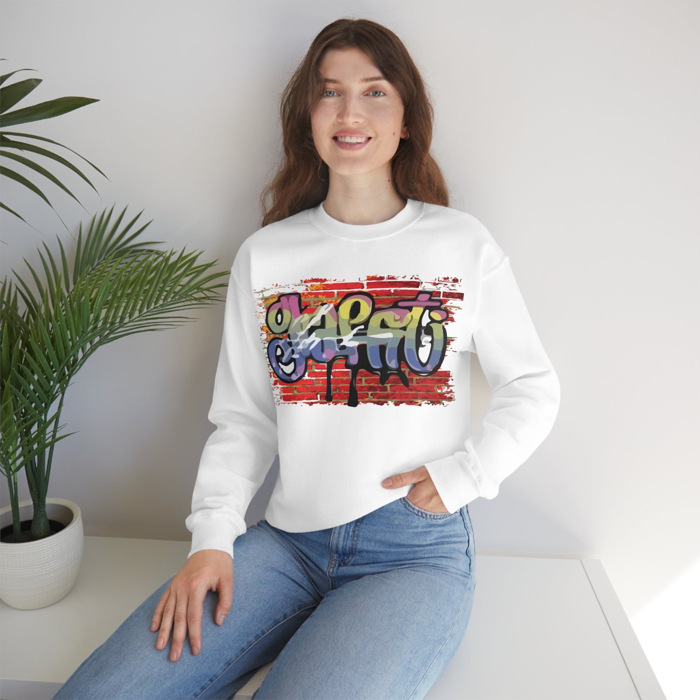 Graffiti on a wall Crewneck Sweatshirt